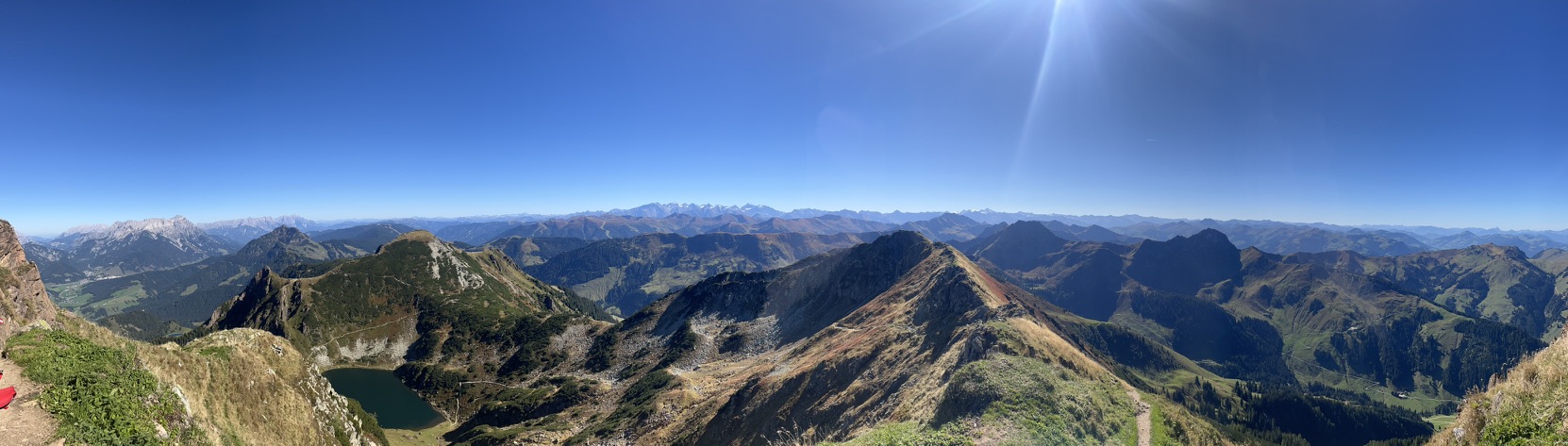 (c) 2026 Karl Baumann: View over the melting glaciers within the Hohe Tauern mountains from Fieberbrunn, iPhone 13 mini panorama